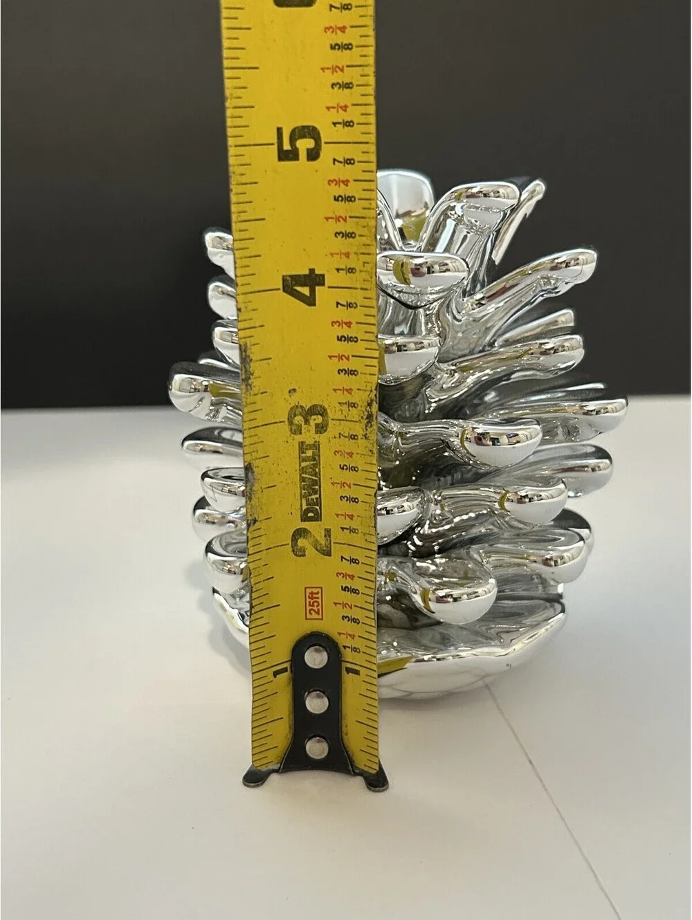 Teleflora Glass Pinecone Votive Candle Holder Silver 4.5
